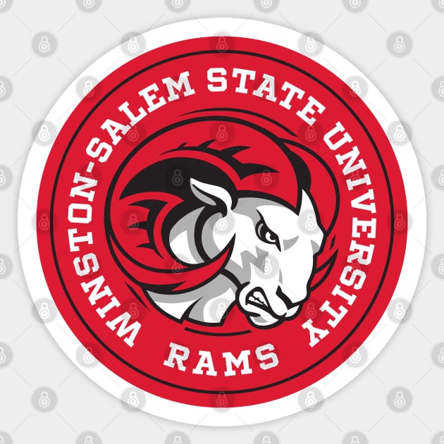 Winston-Salem State University - Circle Sticker by Josh Wuflestad